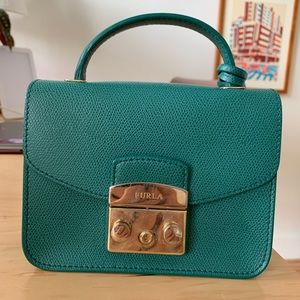 Furla Metropolis Emerald Green Top Handle Bag